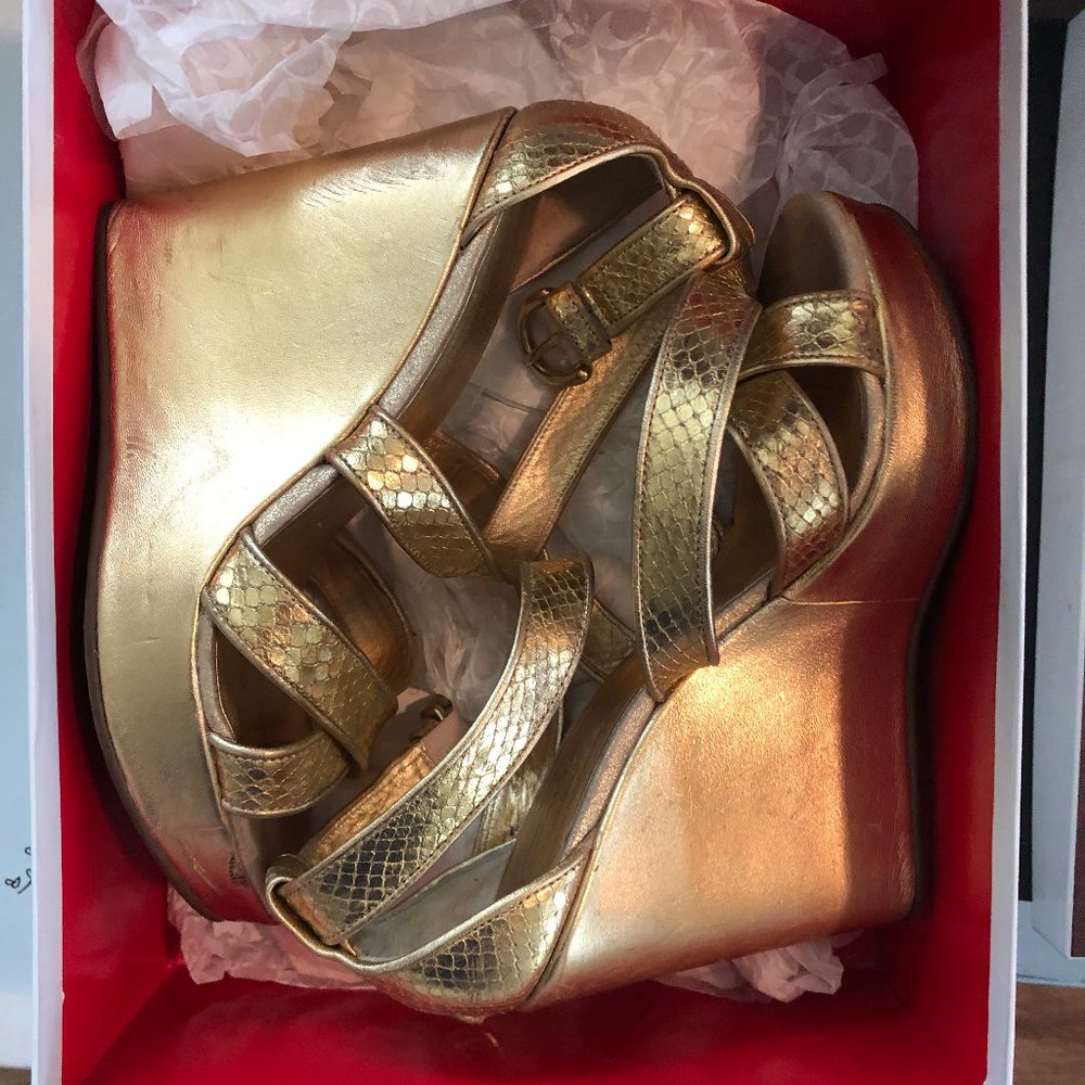 Coach Marlla Printed Python Sandal